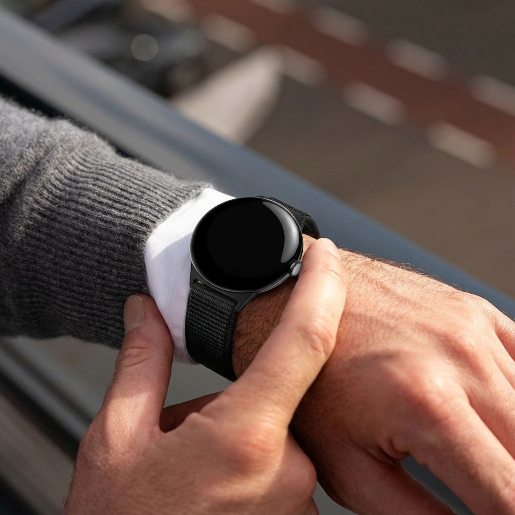 Google Pixel Watch 3 - 45mm Nylon Strap (Black)