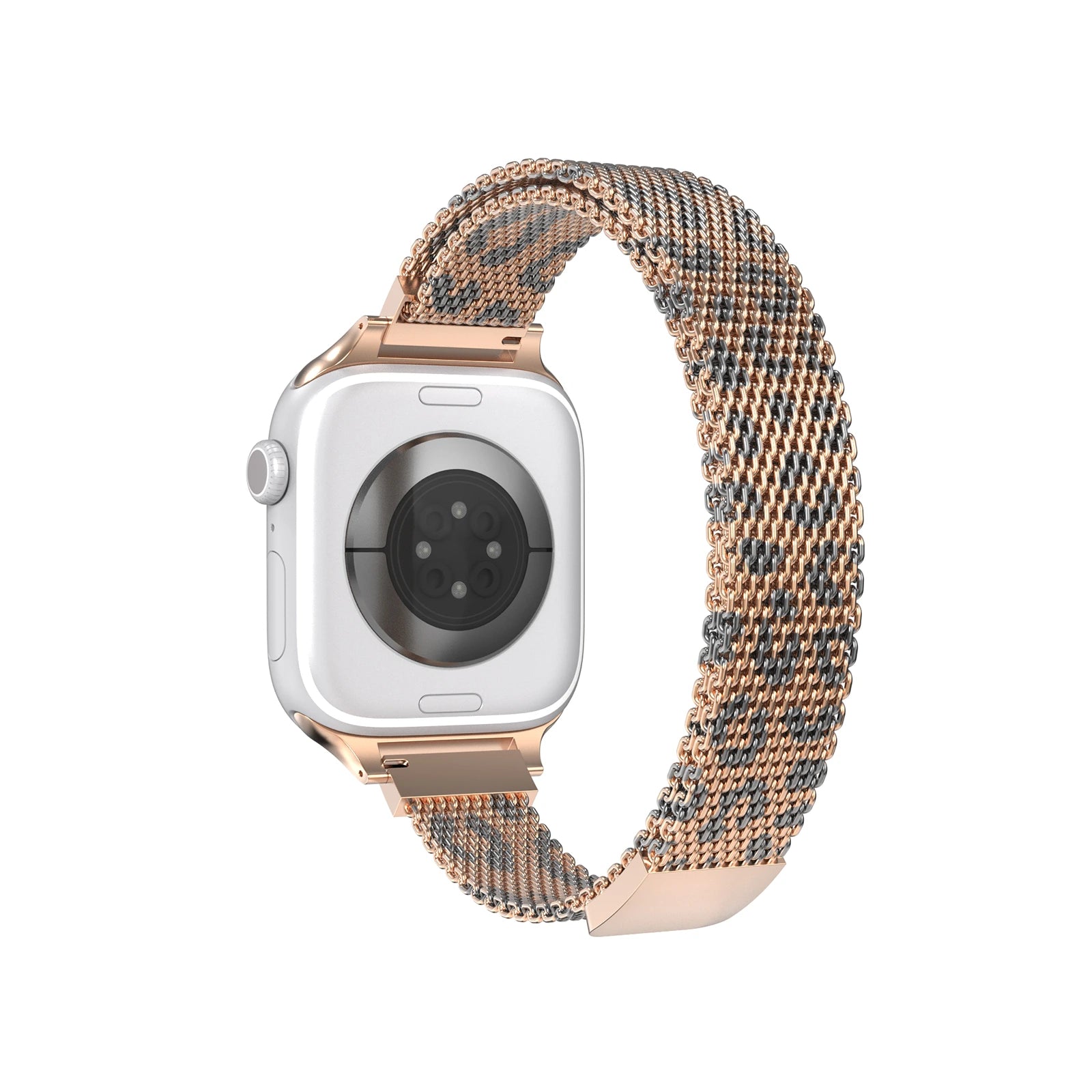 Bracelet milanais slim Apple Watch (léopard or rose)