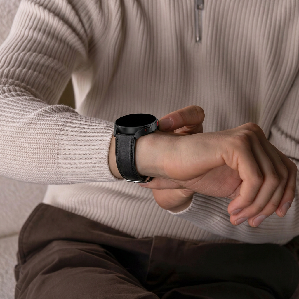 Huawei Watch GT 3 Pro 43mm Leather Strap (Tight Black)