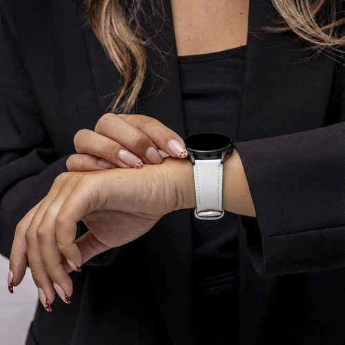 Polar Ignite Leather Strap (White)