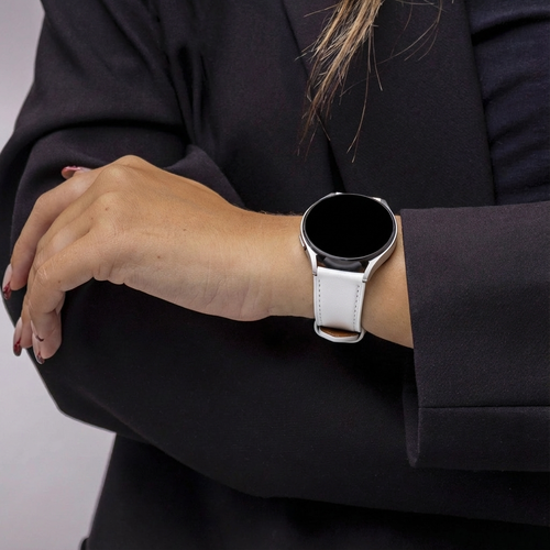 Polar Ignite Leather Strap (White)