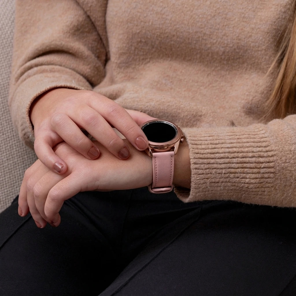 Bracelet cuir Samsung Galaxy Watch 3 41mm (rose)