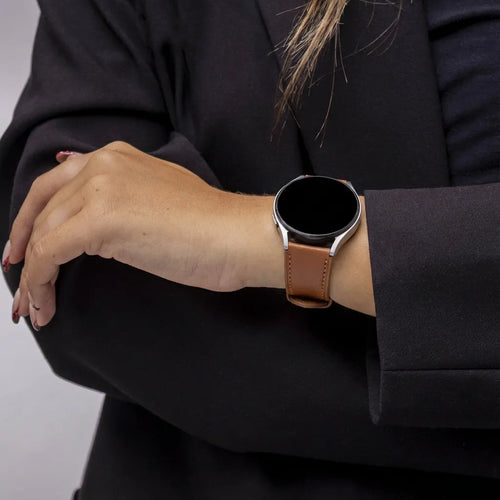 Bracelet cuir Huawei Watch GT 2 (serré marron)