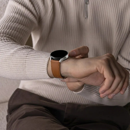 Bracelet cuir Huawei Watch GT 2 (serré marron)