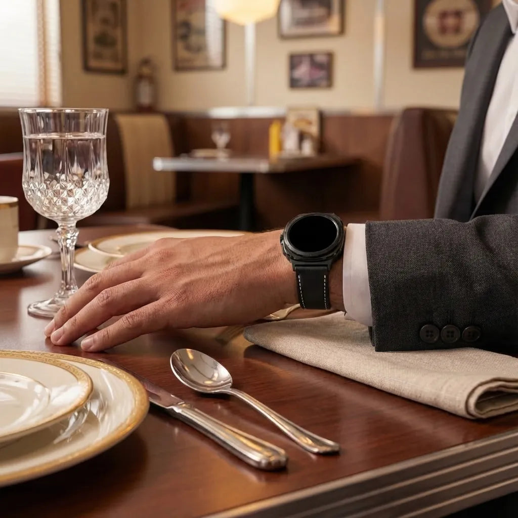 Bracelet cuir avec boucle Samsung Galaxy Watch Ultra (noir)
