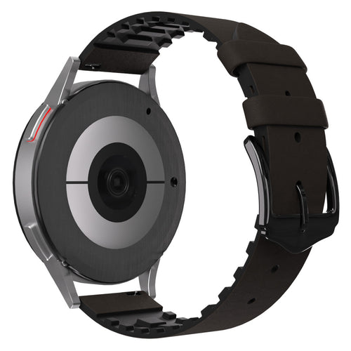 Bracelet cuir et silicone Withings Steel HR Sport (marron)