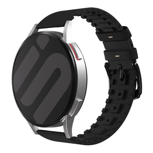 Bracelet cuir et silicone Amazfit Active 2 (noir)