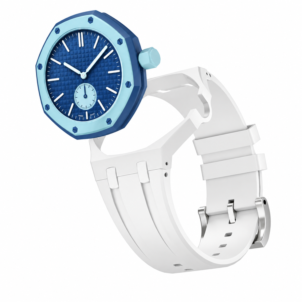 Bracelet silicone - 3 heures Swatch Royal Pop (blanc)