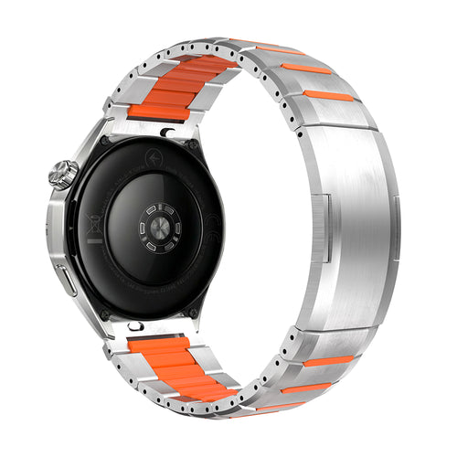 Polar Street X 'One Push' Steel Hybrid Strap (Titanium/Orange)