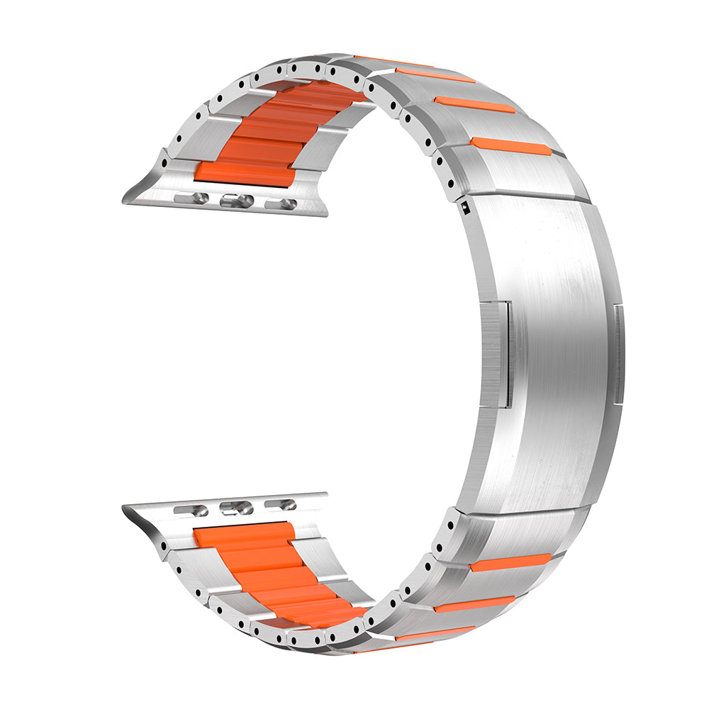 Apple Watch Ultra Steel Hybrid Strap (Titanium/Orange)