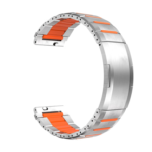 Polar Street X 'One Push' Steel Hybrid Strap (Titanium/Orange)