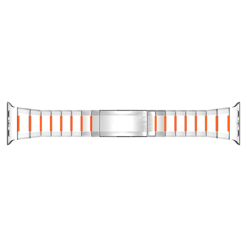 Apple Watch Ultra Steel Hybrid Strap (Titanium/Orange)