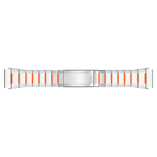 Polar Street X 'One Push' Steel Hybrid Strap (Titanium/Orange)