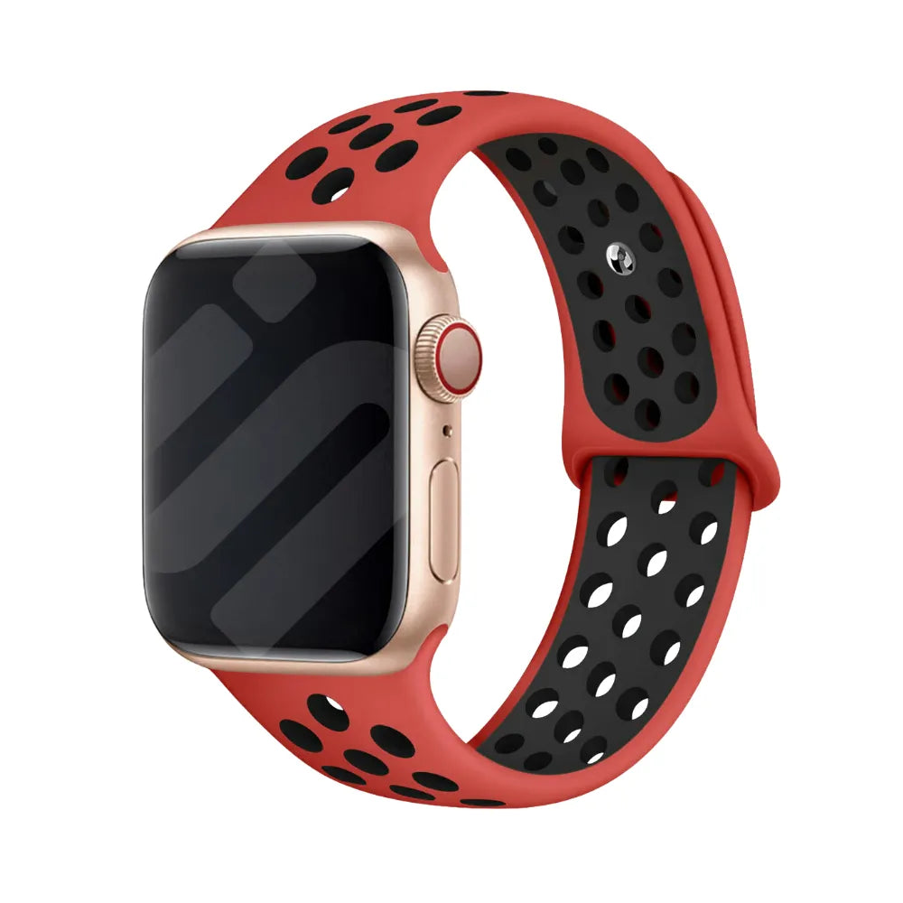 Bracelet sport Apple Watch (rouge/noir)