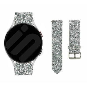 Bracelet cuir brillante Amazfit GTS 4 (argent)
