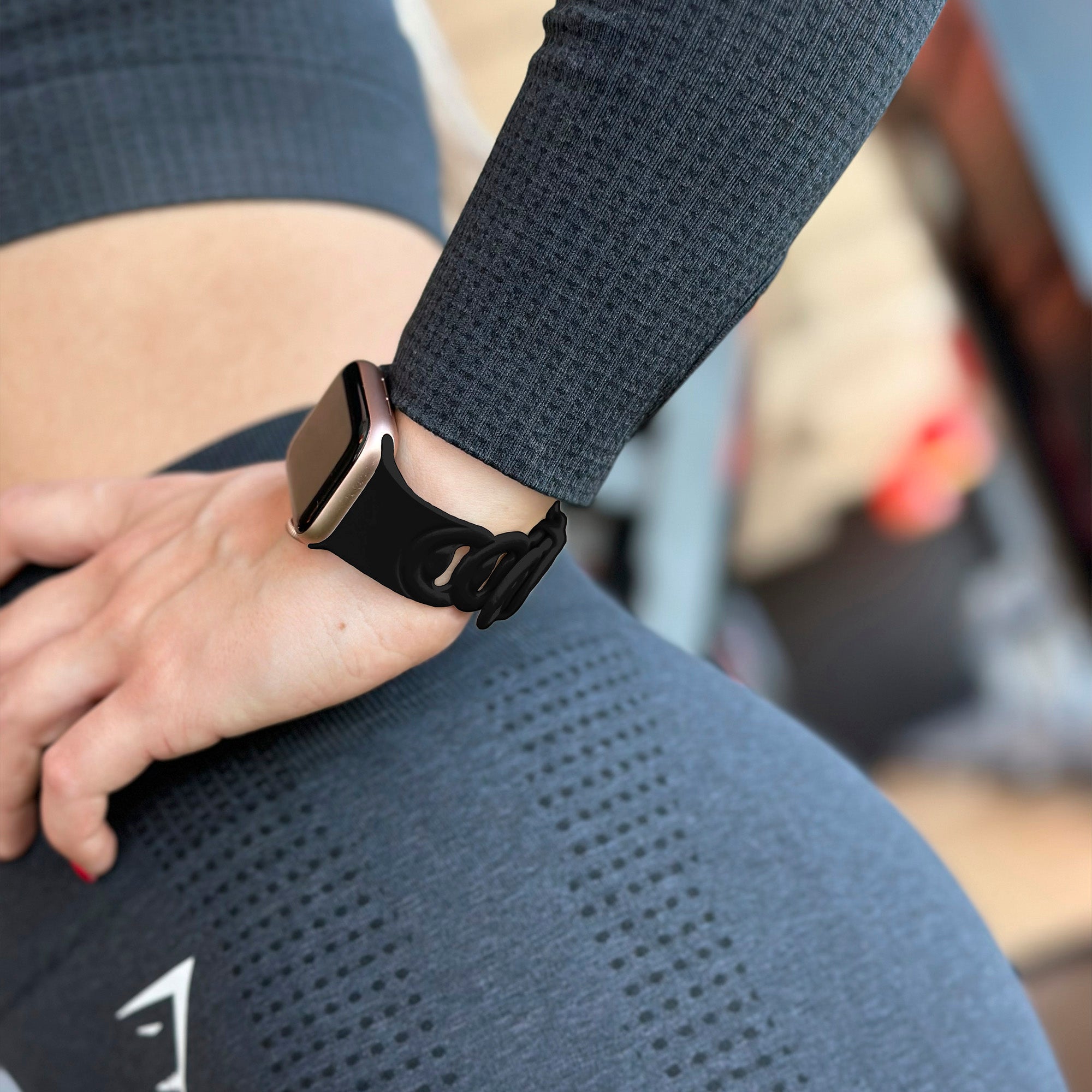 Apple Watch Silicone Chain Strap (Black)