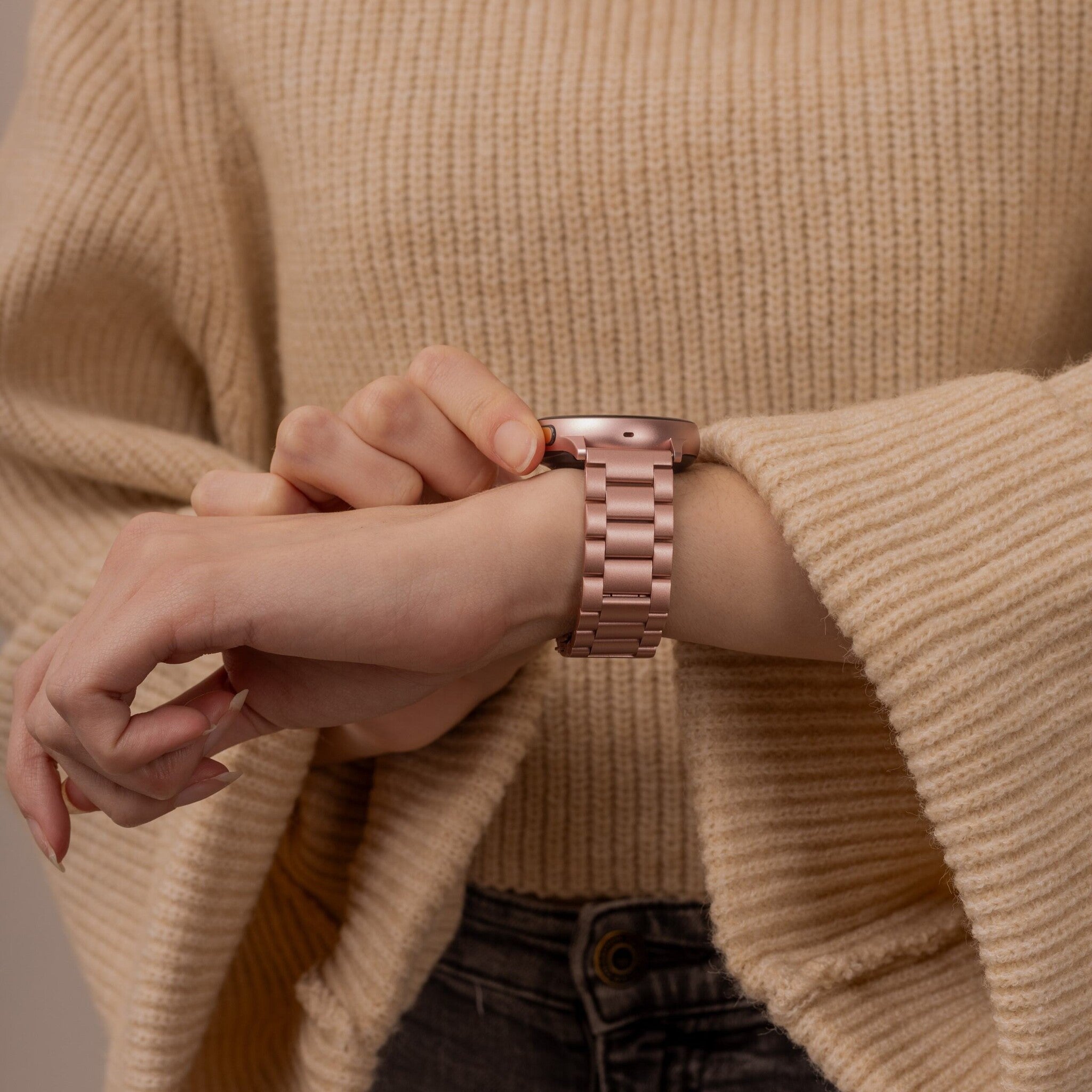 Bracelet acier Garmin Vivomove HR (rose)