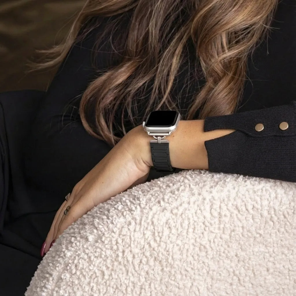 Bandz Bracelet silicone magnétique 'fine' Apple Watch (noir)