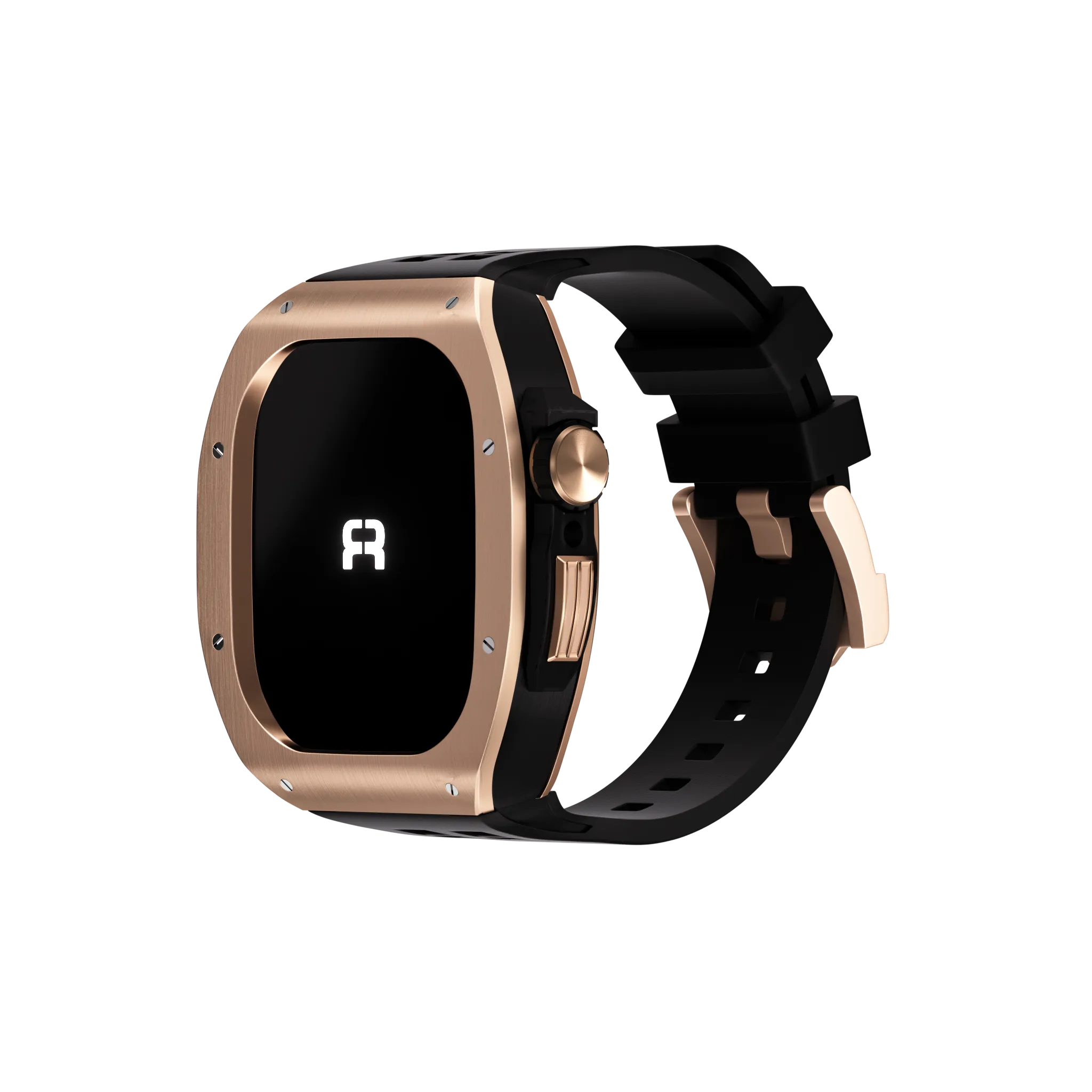Reqior Apple Watch 45mm Polymer and Metal Case with Rubber Strap (Rose Gold)