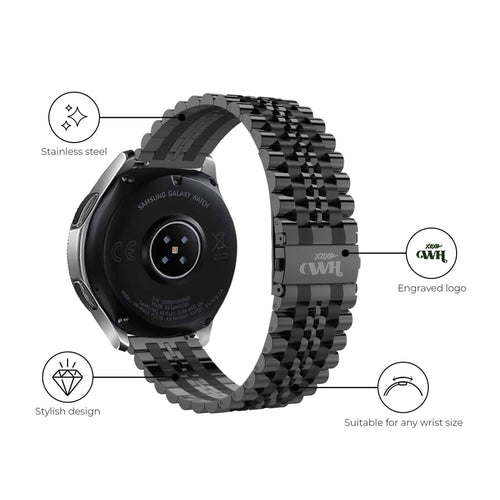 Bracelet acier xoxo Wildhearts Samsung Gear S3 (noir)
