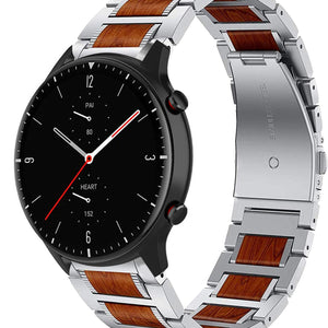 amazfit-gtr-2-stalen-houten-band-zilver