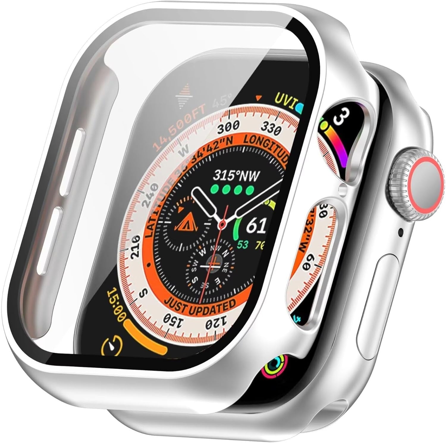 Coque rigide avec verre Apple Watch 11 (argent)