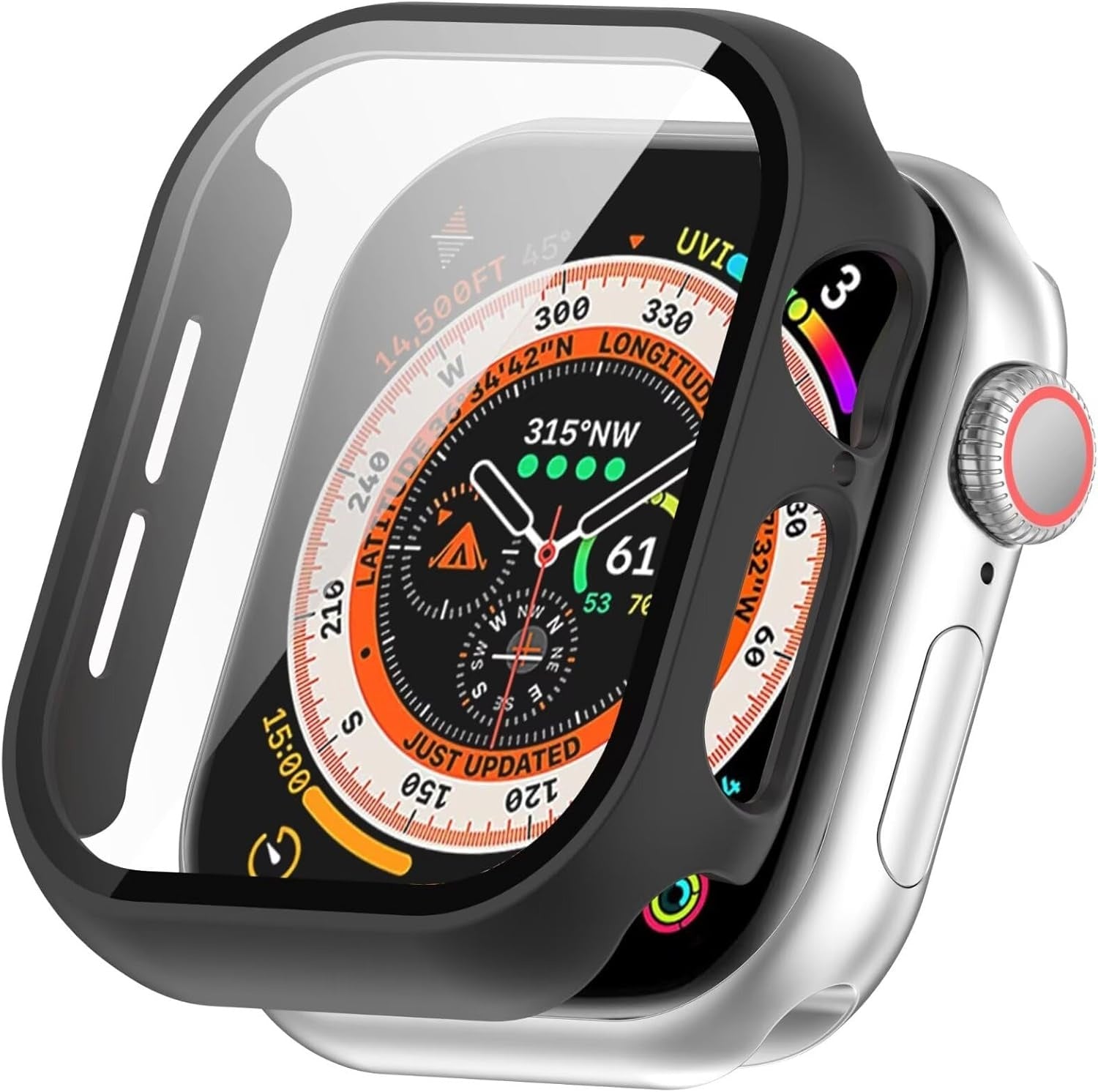 Coque rigide avec verre Apple Watch 11 (noir)