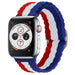 Bracelet Apple Watch nylon tissé réglable (rouge/blanc/bleu)