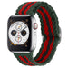 Bracelet Apple Watch nylon tissé réglable (rouge/noir/vert)