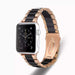 Bracelet acier céramique Apple Watch (or rose/noir)