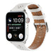 Bracelet cuir à motifs Apple Watch (blanc)
