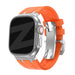 Bandz Bracelet silicone 'Luxe Liquid' Apple Watch (orange avec argent) 