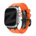 Bandz Bracelet silicone 'Luxe Liquid' Apple Watch (orange avec noir)