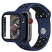Bracelet sport Apple Watch + étui TPU (bleu/noir)