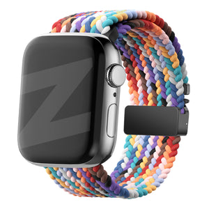 apple watch braided strap with parachute buckle rainbow