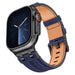 Bracelet cuir denim Apple Watch (bleu/noir)