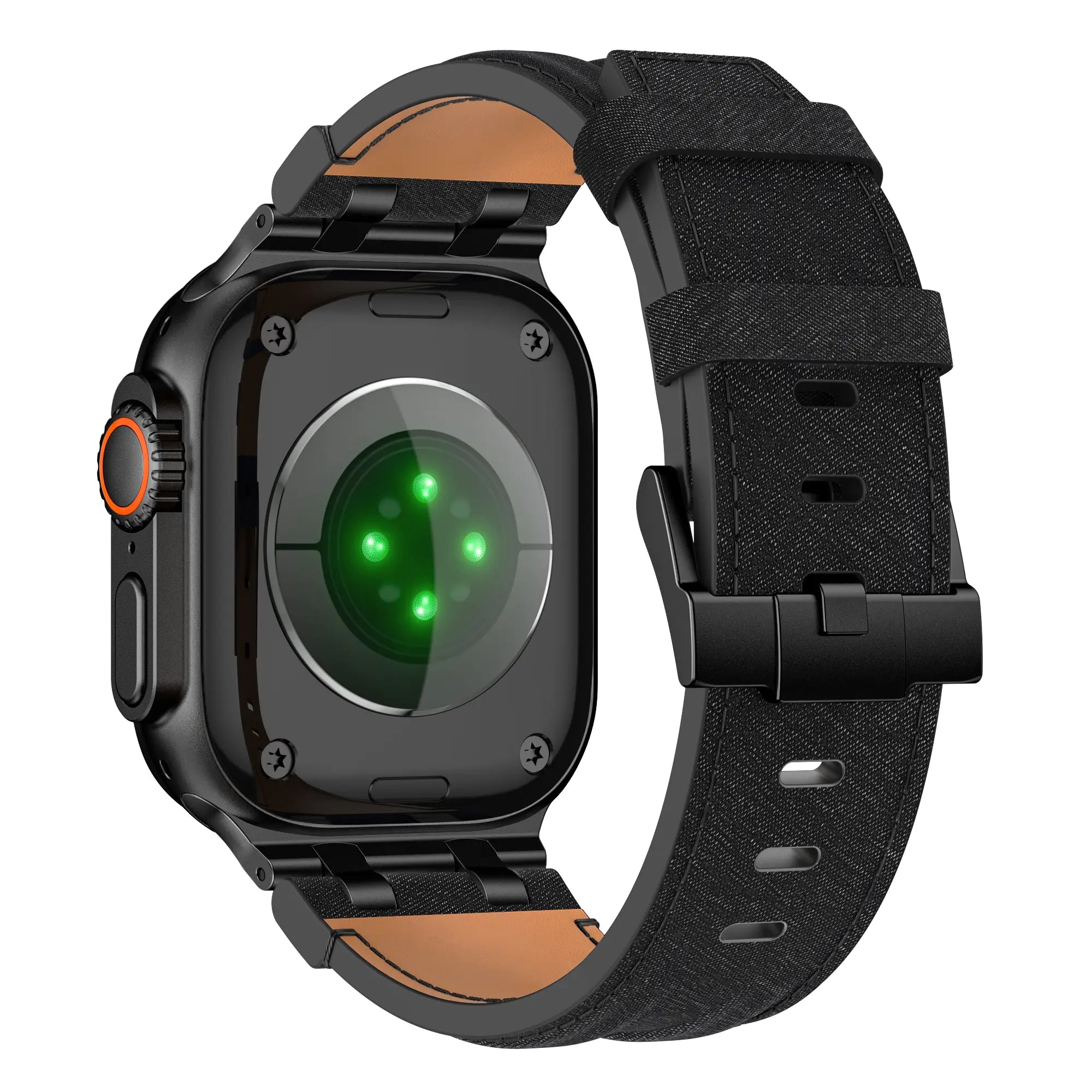 Bracelet cuir denim Apple Watch (noir)