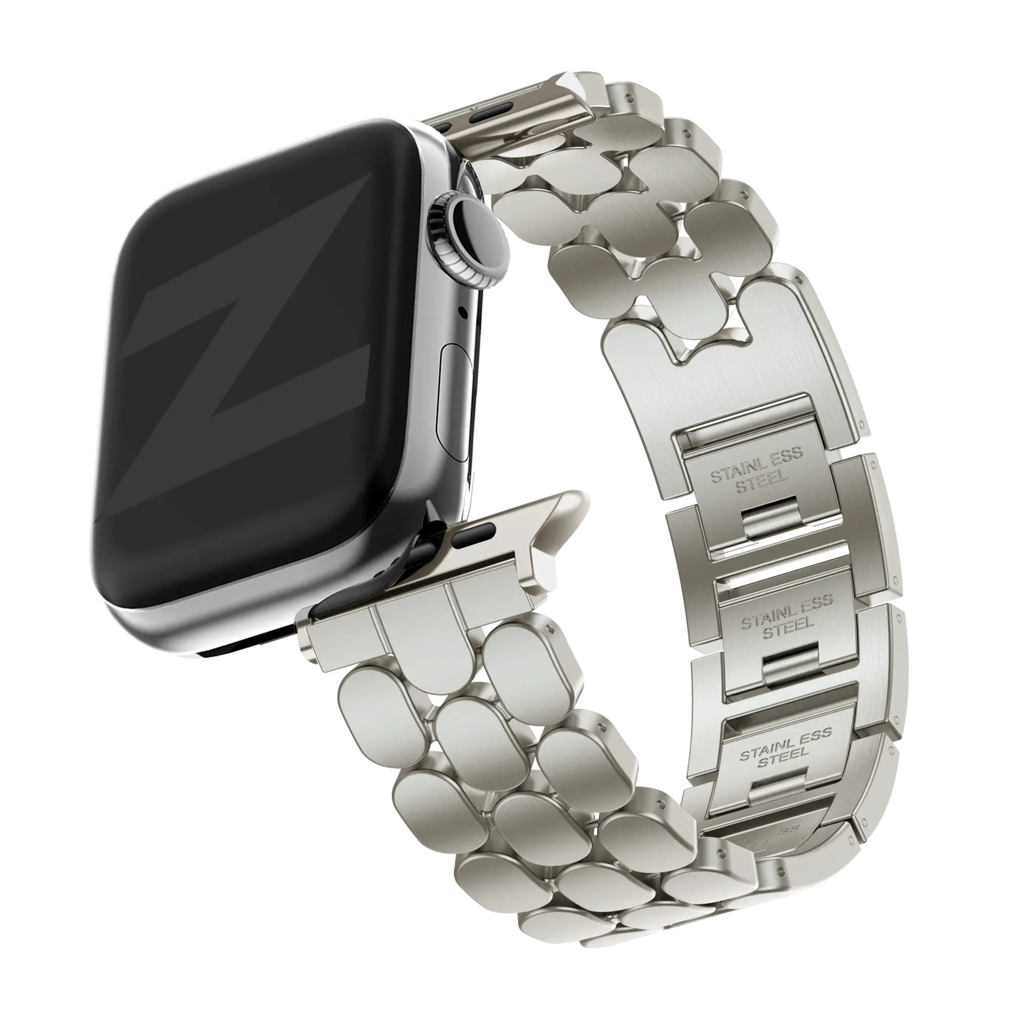 Bandz Apple Watch Steel Strap 'Oval' (Starlight)