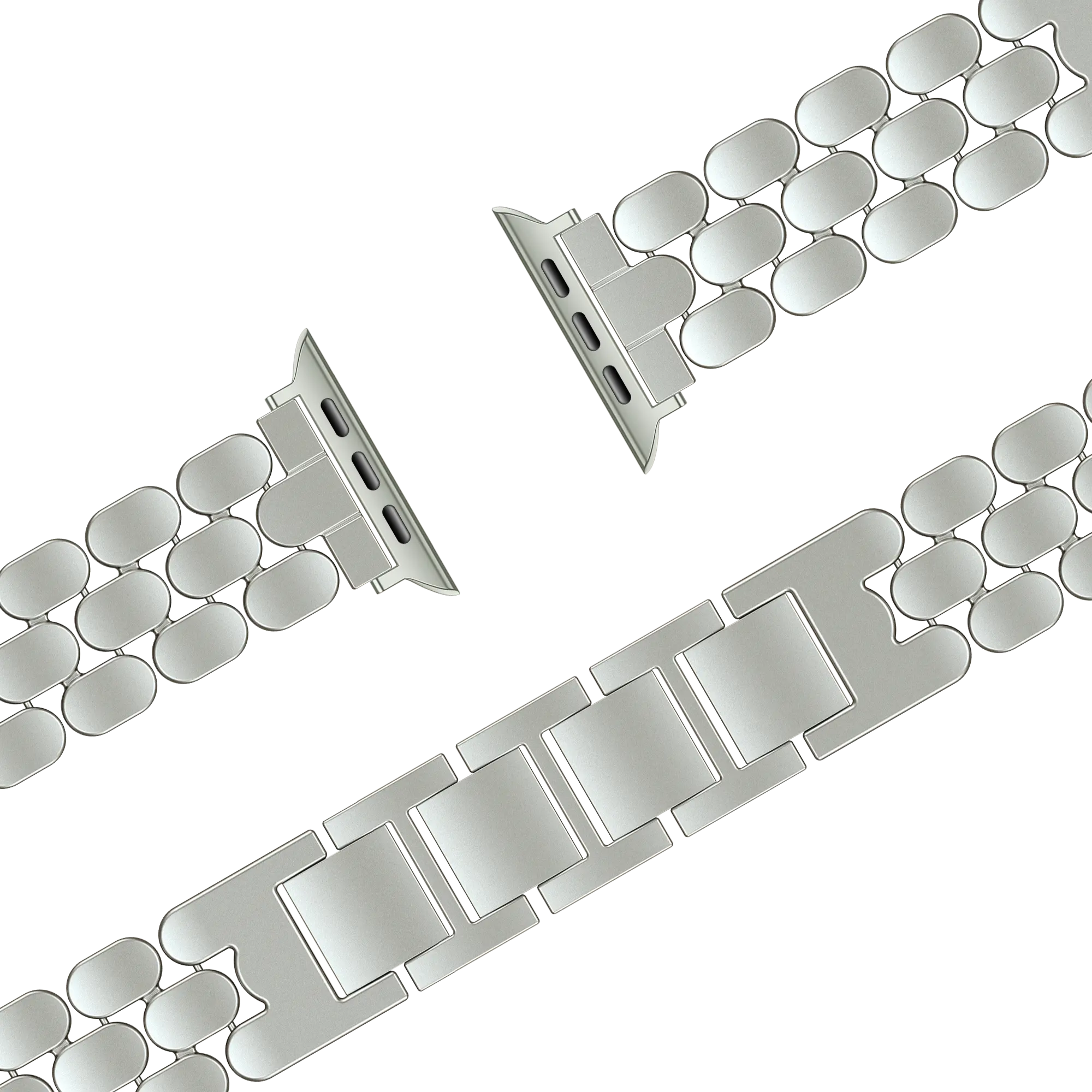 Bandz Apple Watch Steel Strap 'Oval' (Starlight)