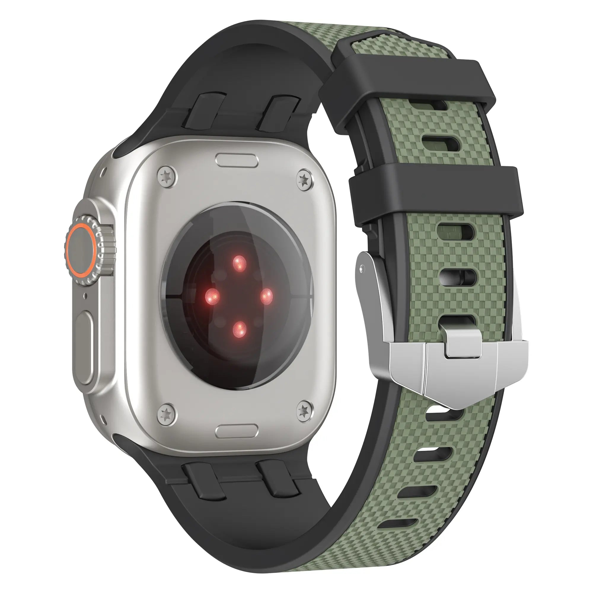 Bracelet sport grain Apple Watch (noir/vert)