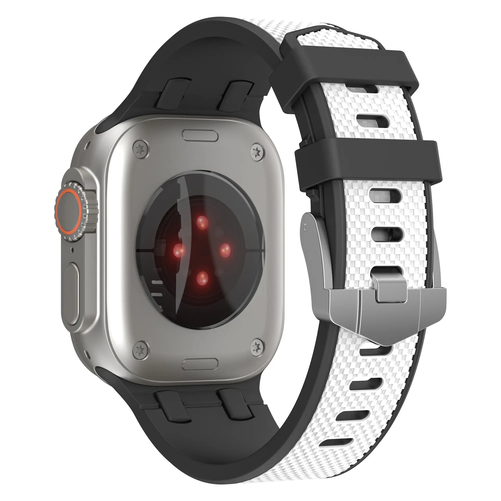 Bracelet sport grain Apple Watch (noir/blanc)