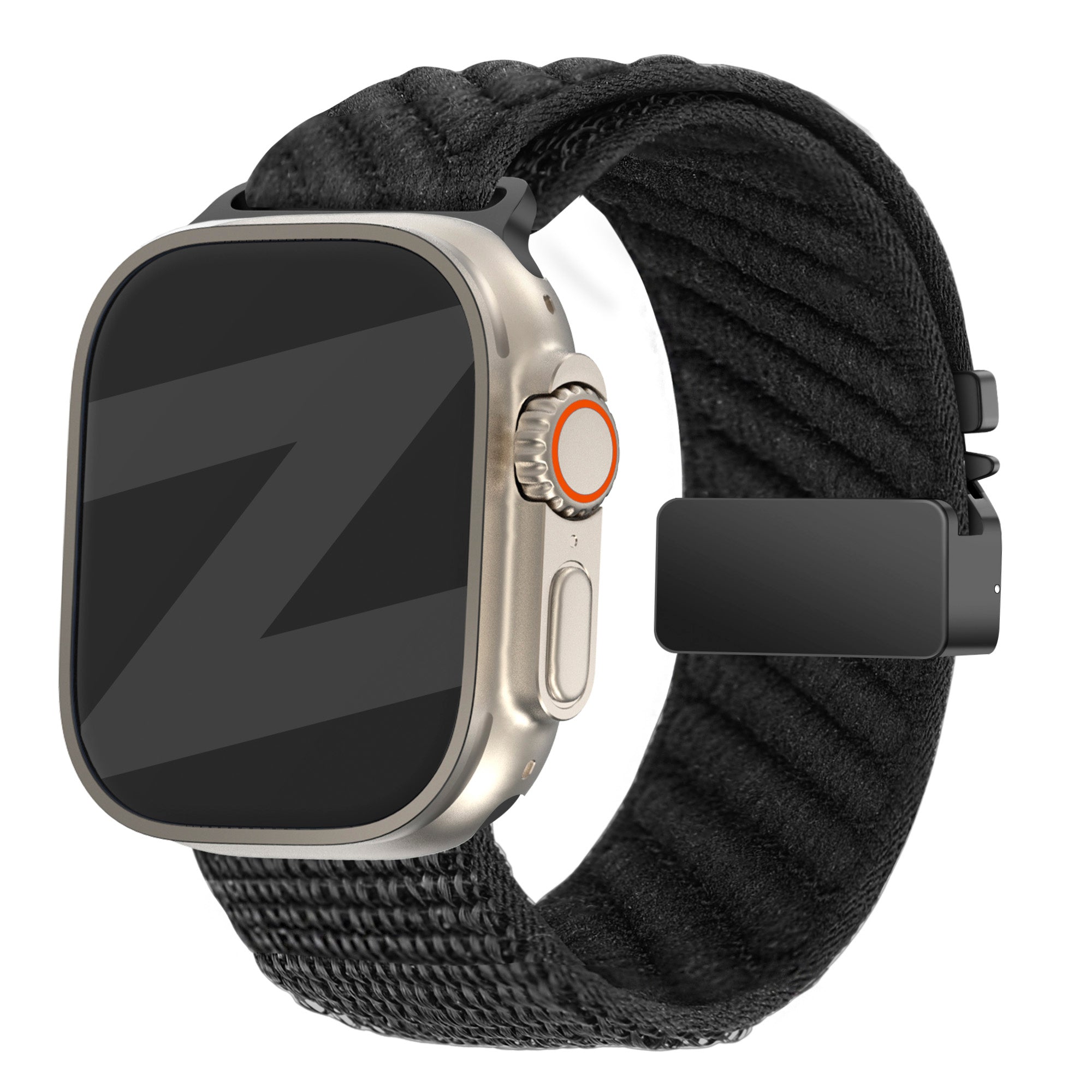 Apple Watch Nylon Strap 'Wave' with P-Buckle (Black)
