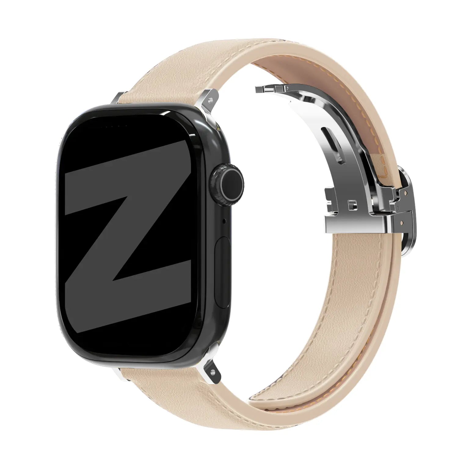 apple watch leather band d-type beige