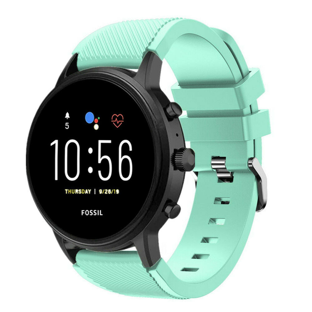 Fossil Gen 4 Explorist (HR) Silicone Strap (Aqua)