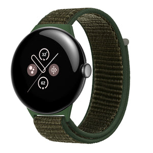 Bracelet nylon Google Pixel Watch 4 - 45mm (vert militaire)
