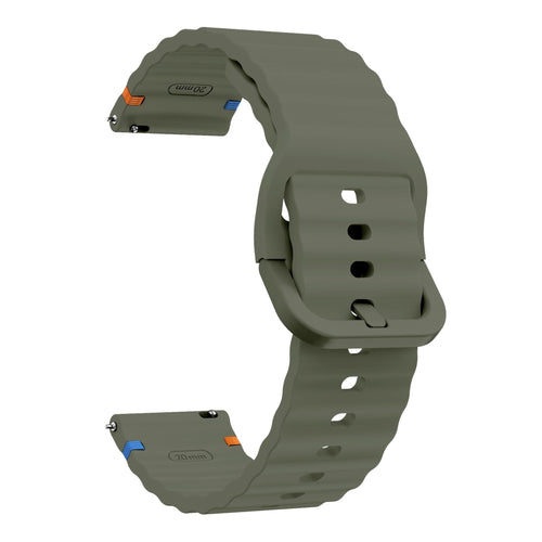 Bracelet silicone wave OnePlus Watch 3 (vert armée)