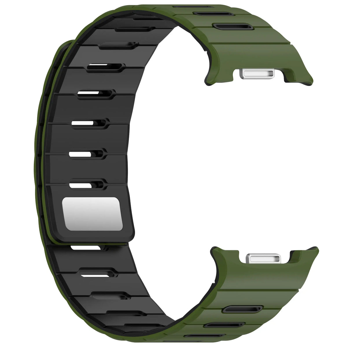 Bracelet silicone magnétique Samsung Galaxy Watch 8 Classic (vert militaire/multicolore)