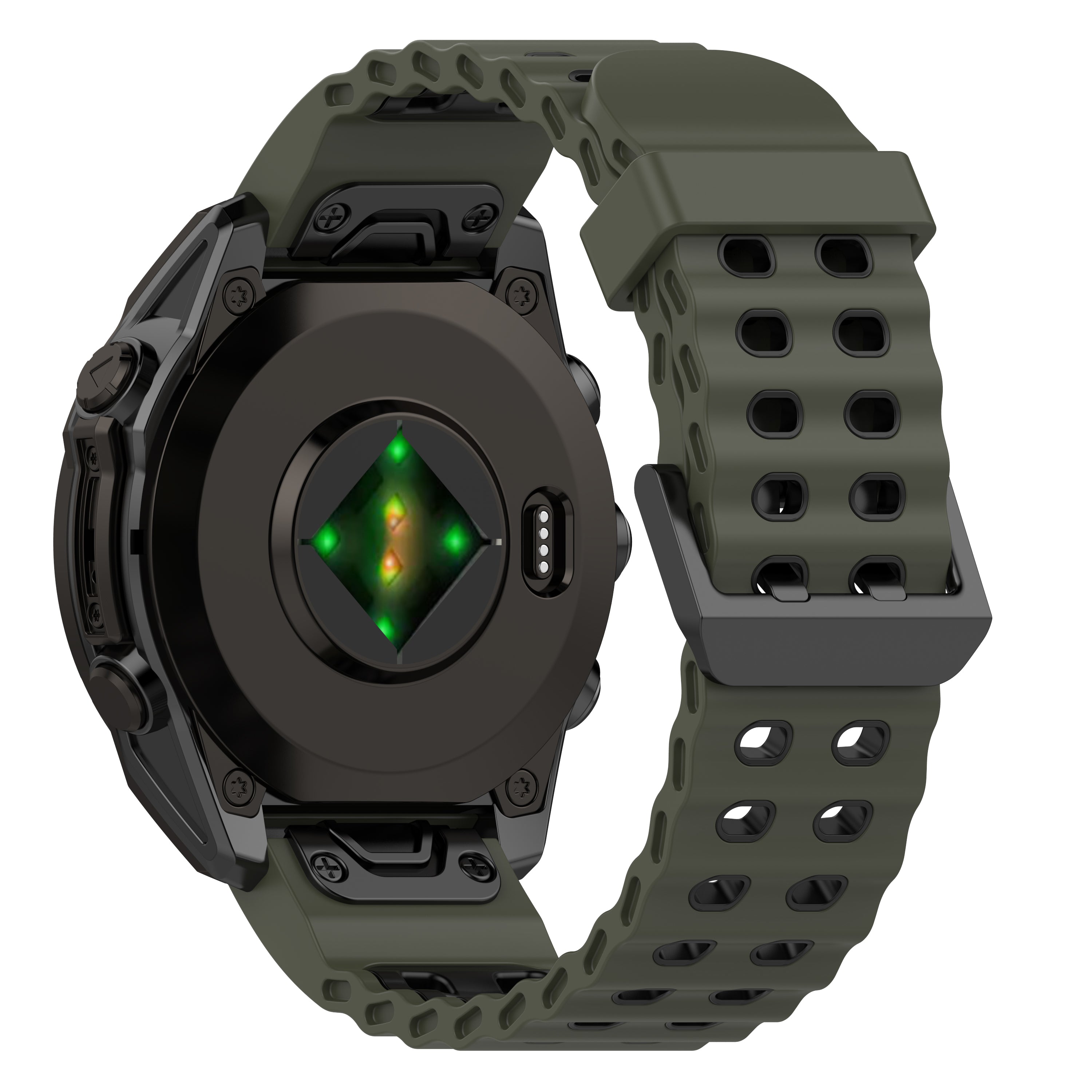 Bracelet sport ondulé Garmin Descent Mk2(i) (vert/noir)
