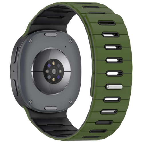 Bracelet silicone magnétique Samsung Galaxy Watch 8 - 44mm (vert militaire/multicolore)