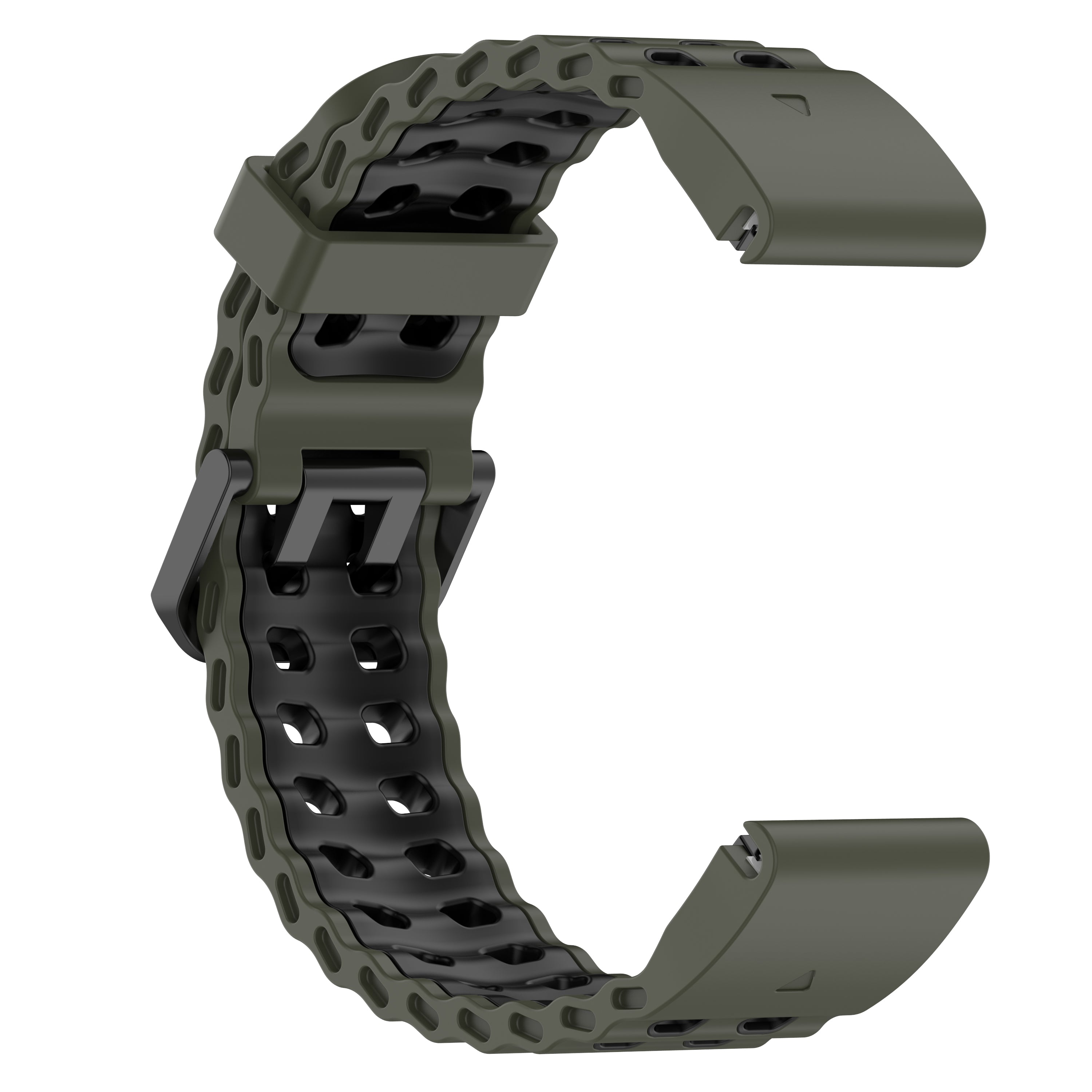 Bracelet sport ondulé Garmin Instinct 2x (vert/noir)